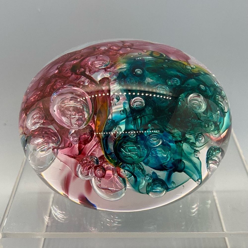 Colorful Glass Art Paperweight